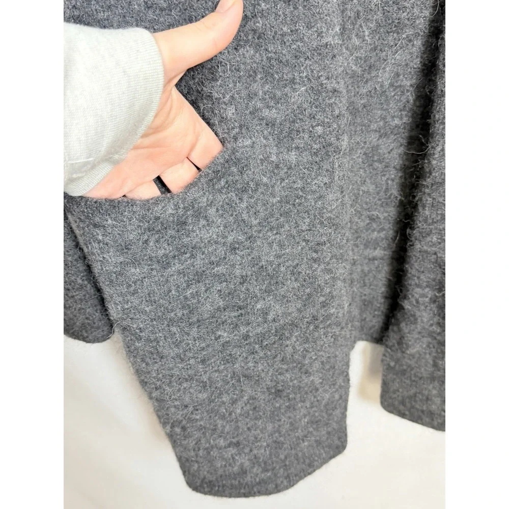 Wilfred Free Alpaca‎ Wool Blend Open Front Cardigan Gray Longline Sweater L